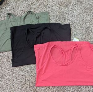 Old Navy Active Go-Dry Pink and Black Tank Tops
